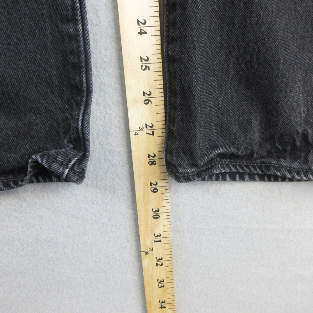 Levi's 501 Jeans Men 36x32 (Actual 35x29) Black Denim Button Fly Straight Leg
